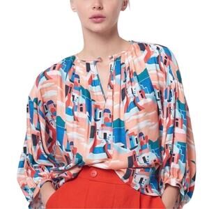 Anthropologie Corey Lynn Colter Lola Capri Print Blouse Top Small